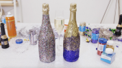 DIY Glitter Şampanya Şişesi Nasıl Yapılır