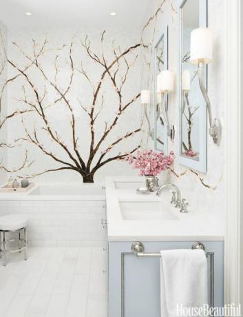 kiraz çiçeği banyo duvar resmi