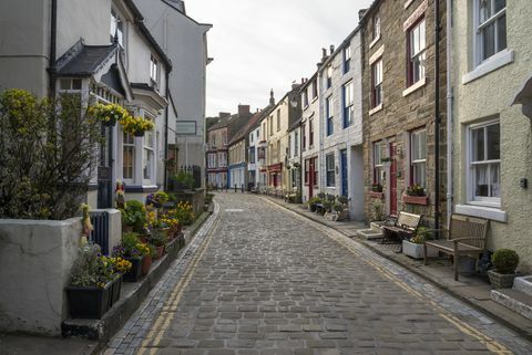 Ana cadde, içinde, the, köy, yüzünden, Staithes, kuzey yorkshire, ingiltere.