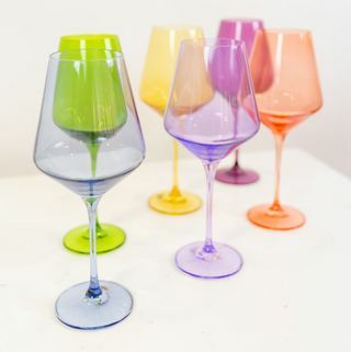 Renkli Şarap Kadehi - 6'lı Set