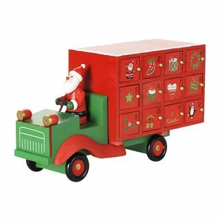 Ahşap Noel Baba Lorry Advent Takvimi