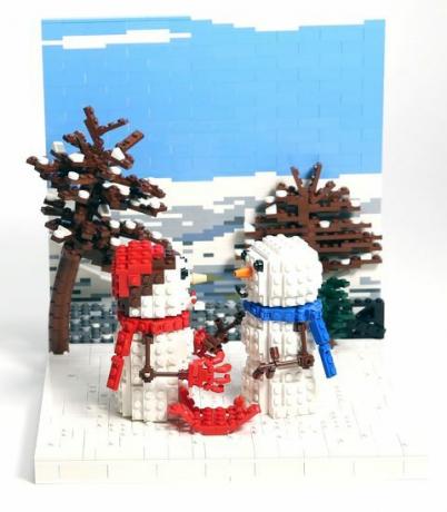 John Lewis Christmas, LEGO tuğlaları kullanarak yeniden yaratıldı.