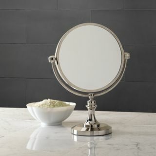 Lugarno Masaüstü Aynası - 11 "G x 5½" D x 14½ "H [Bitiş: Parlak Nikel 