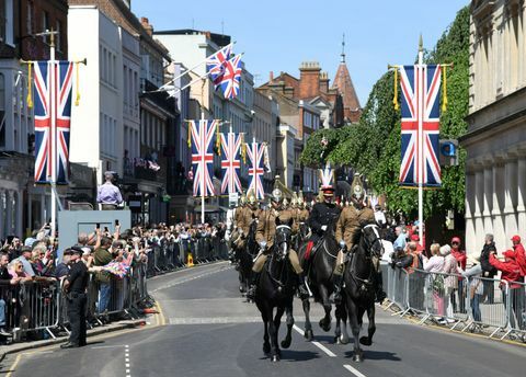 Bir Kraliyet Düğün arabası alayı provaları 17 Mayıs 2018'de Windsor, İngiltere'de gerçekleşir