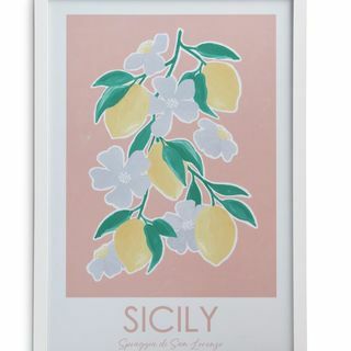 Sicilya Çiçekli Çerçeveli Duvar Resmi