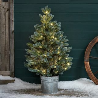90cm Ön Aydınlatmalı Açık Saksı Noel Ağacı
