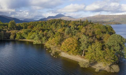 güney loch lomond'un batı kıyısında yer alan yaklaşık 103 dönümlük bir ada satılıktır