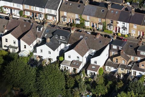 Kuzey Londra evlerin havadan görünümü