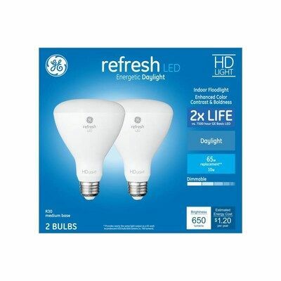 GE Refresh 65-Watt EQ LED Br30 Günışığı Kısılabilir Taşkın Ampul (2'li Paket)