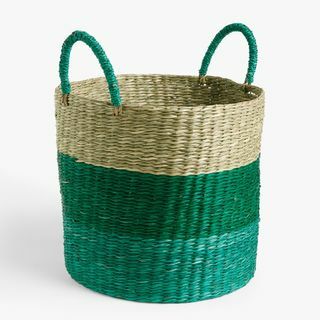 Seagrass Basket, Medium, Yeşil / Mavi
